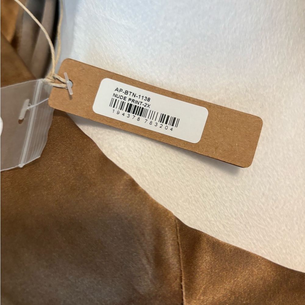 Skims Silk Nude Print Button Front Pajama Top NWT 2X - Picture 4 of 7